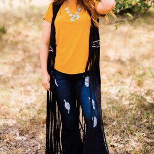 Black BIBI Fringe Duster